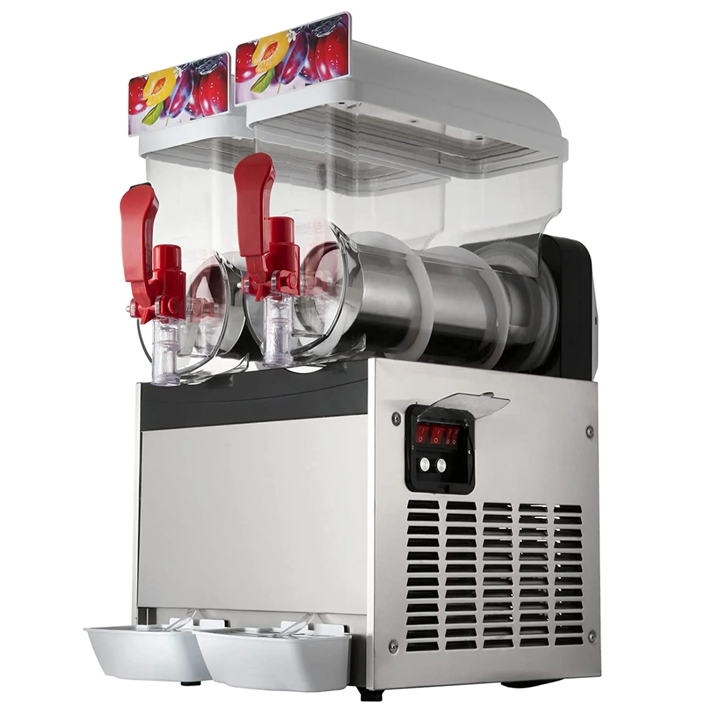 Commercial ice cold slush drinks makers stainless steel slush puppy machine Dual Tank Slush Machines for sale