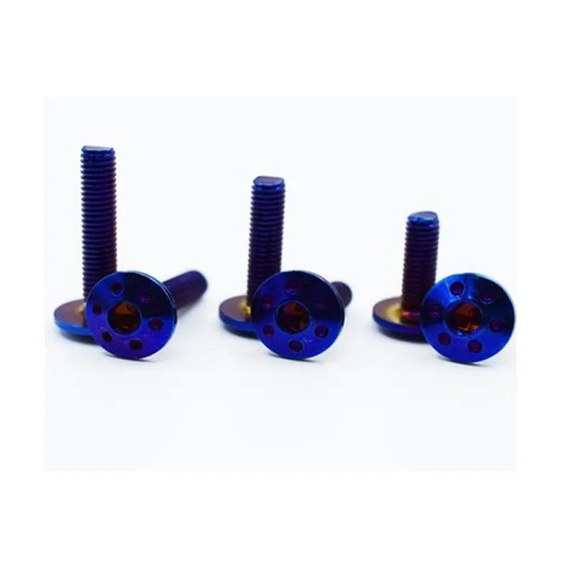 Gr2 Gr5 Grade 2 Grade 5 Titanium alloy Steel Anodized Hex Socket Drive Truss Head Machine Screw With Hole