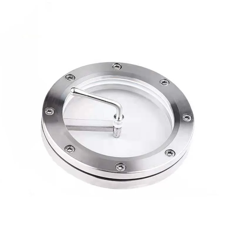 Sanitary Stainless Steel Round Flange Sight Glas With Wiper For Pressure Vessels