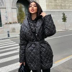 Женская модная одежда, куртка с хлопковой подкладкой, теплое длинное зимнее женское пуховое пальто