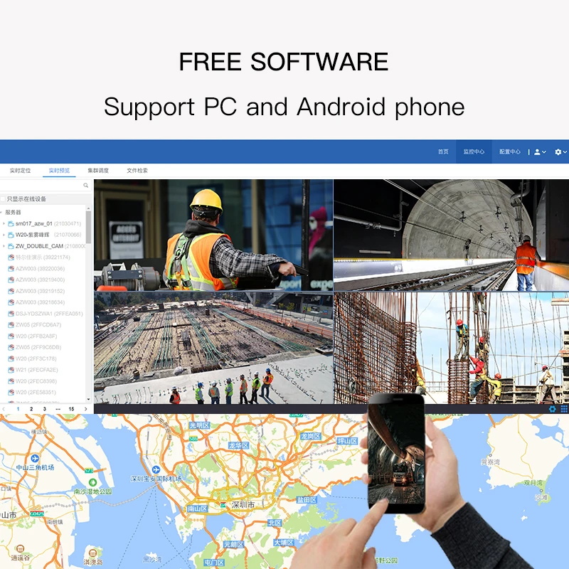 4G Smart Construction Safety Helmet  With Camera Built in Wifi Communication