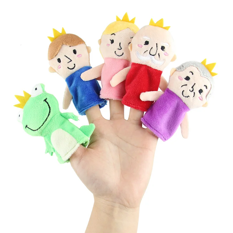Custom soft plush educational finger hand puppet for kids gift high quality popular stuffed plush finger puppet toy