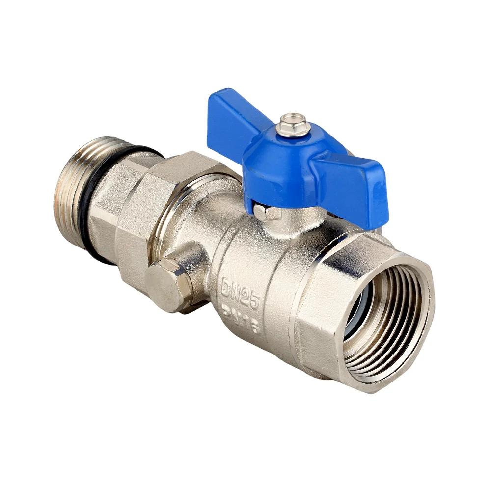 Floor Heating Parts Ball Valve Red&Blue Butterfly Aluminum Handle Ball Valve With Thermometer