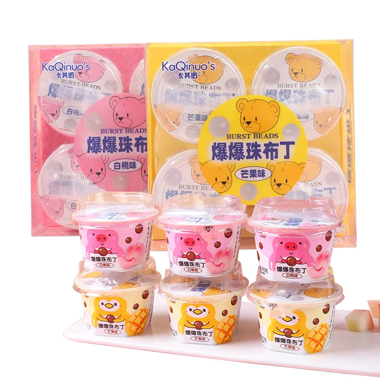 OEM/ODM 320g Cheap Price Delicious Rich In Dietary Fiber Zero Fat Blast Bead Jelly Pudding Two Flavor Edible Fruity Jelly
