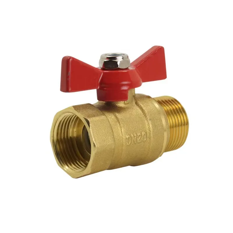 ZYL Brass valve with inner and outer threads mini ball valve with red handle straight valve small red hat air compressor switch