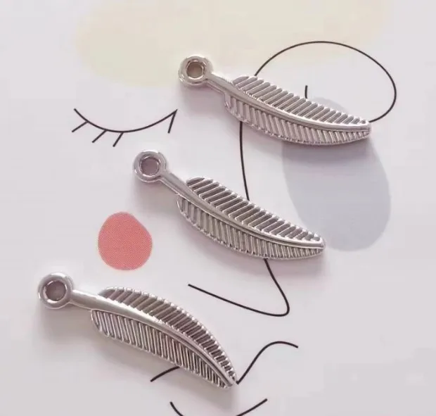 NANA high quality fashion 24k gold filled 5x21mm feather charm and pendant for jewelry findings