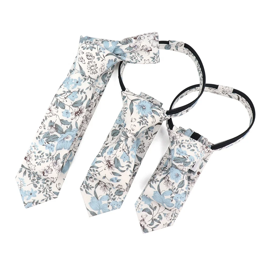
Мужские галстуки с цветочным принтом на белом фоне, 100% хлопок 