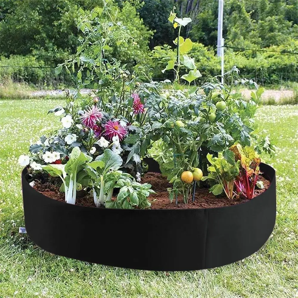 
Dropshipping Fabric Raised Garden Bed 50 Gallons Round Planting Container Grow Bags Breathable Felt Fabric Planter Pot for Plant 