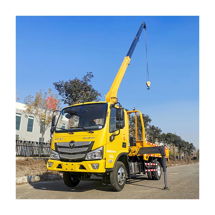 The best-selling heavy truck Hauman chassis 131 HP small mobile truck crane and 4T truck with crane