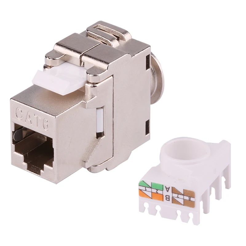 Toolless Keystone Jack FTP Cat5E Cat6 Cat6A Защитная металлическая Проходной канал и тест на связь