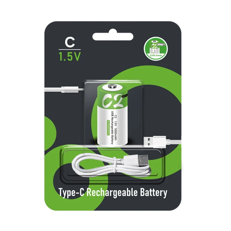 Logo Brand Custom Rechargeable D Battery 1.5V multimeter cell Type-c USB Charging Port C D size Li-ion lithium Batteries D