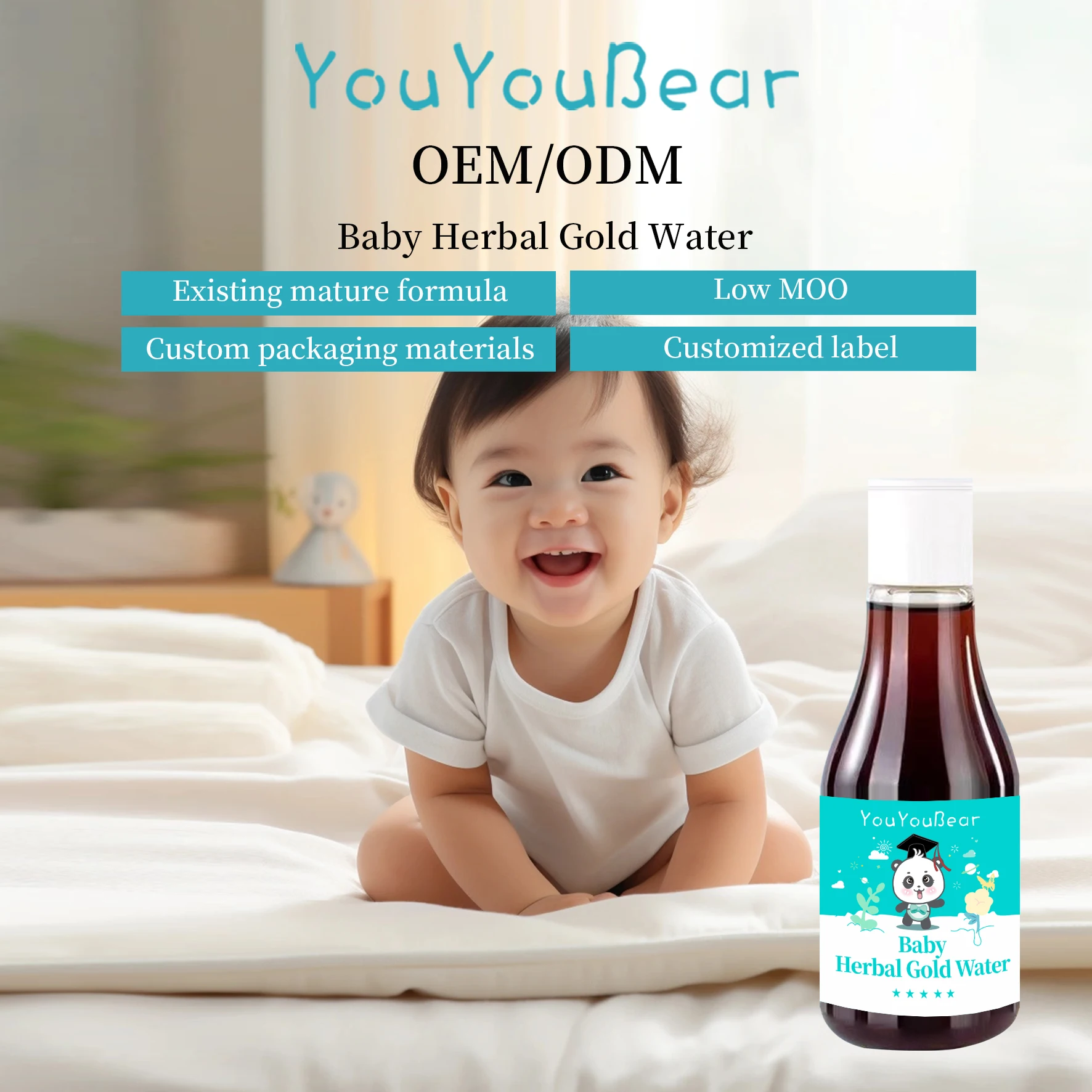 100% Natural Ingredients Baby Herbal Goid Water Applicable to Baby prevent mosquito bites Florida Water