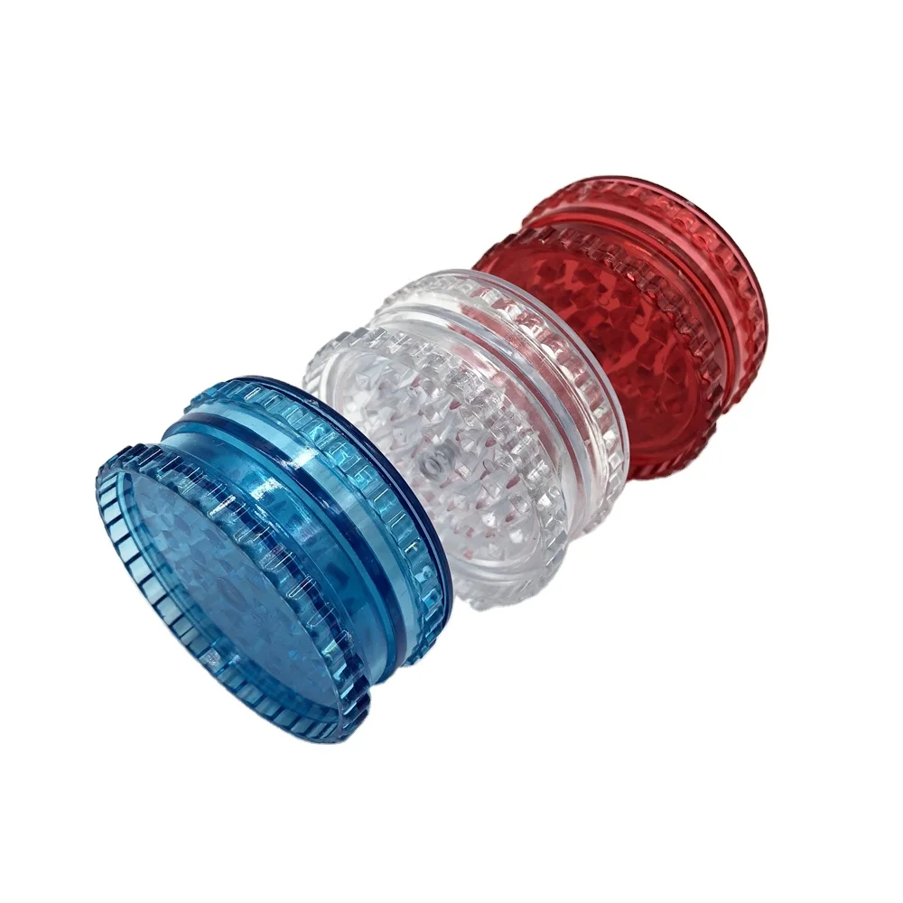 UV printing custom logo 60mm three layer acrylic plastic herb  grinder
