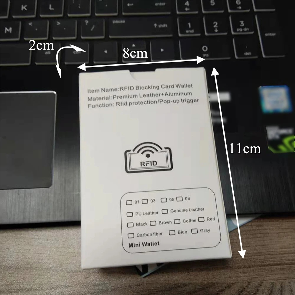  Мужчские RFID Анти-кражи кисточки кошелек из алюминиевого сплава для выброса кредитница алюминиевый чехол карман путешествия деловой