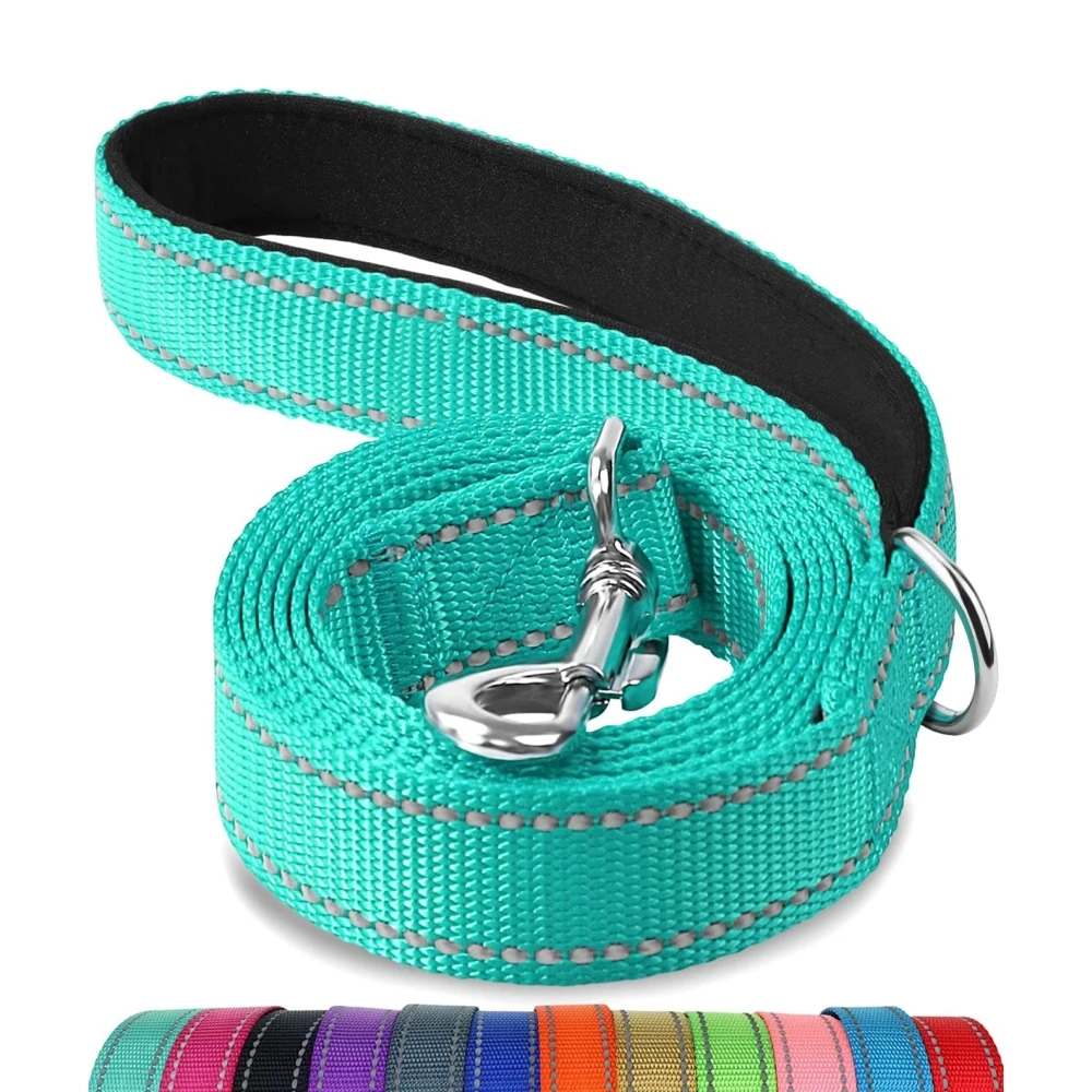 Оптовая продажа с завода, нейлоновый Светоотражающий Поводок для собак длиной 1,8 м с двойной мягкой ручкой