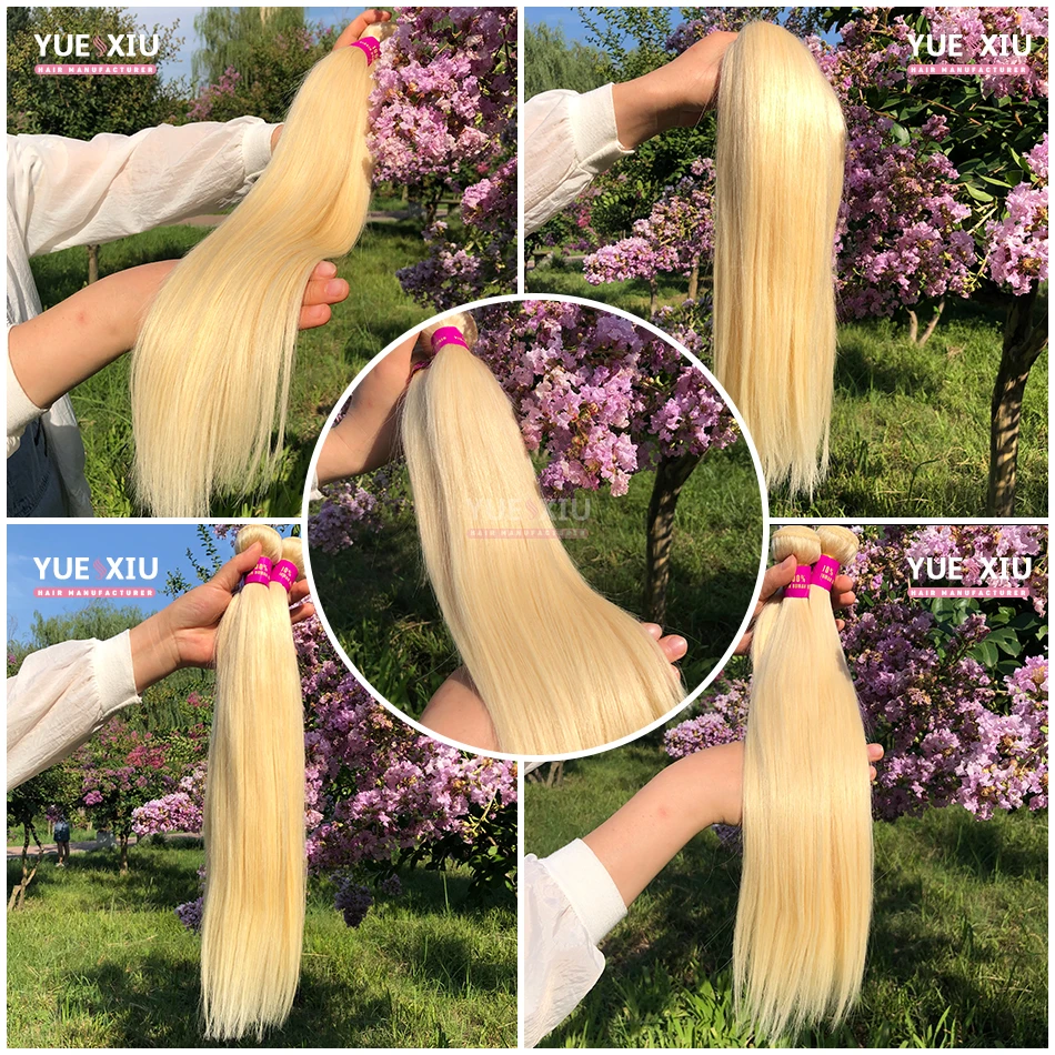 Grade 10A hair Straight Hair Russian 613# Cuticle Aligned Virgin Blonde Hair