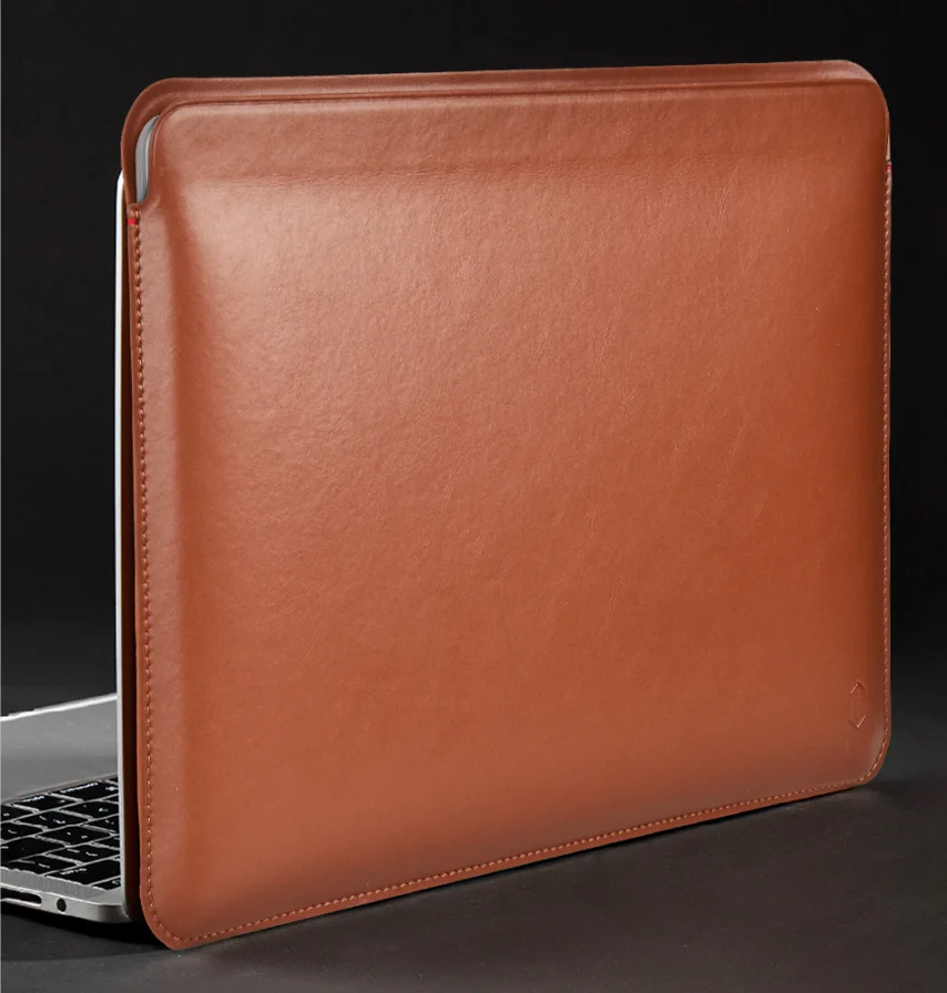 WIWU Brown Black Blue PU leather laptop Sleeve Case for computer 13.3 inch, Ultra Slim sleeve bag for macbook air pro 2022