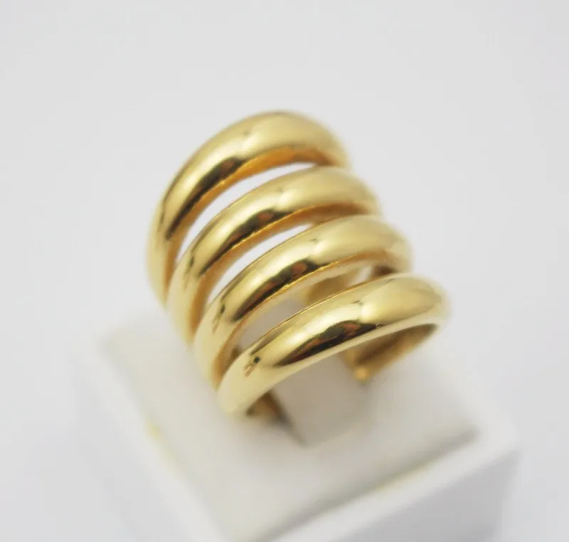 Silver Women Long Finger Rings Fashion Jewelry Stainless Steel Muliti Layer Ring Size 5 6 7 7.5 8 9 10 11 11.5