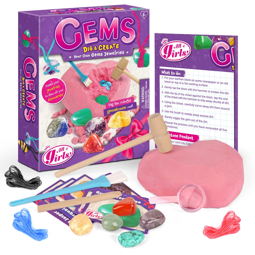 Factory customize logo bracelet gemstone excavation kit bracelet making kit other Educational toys for kids