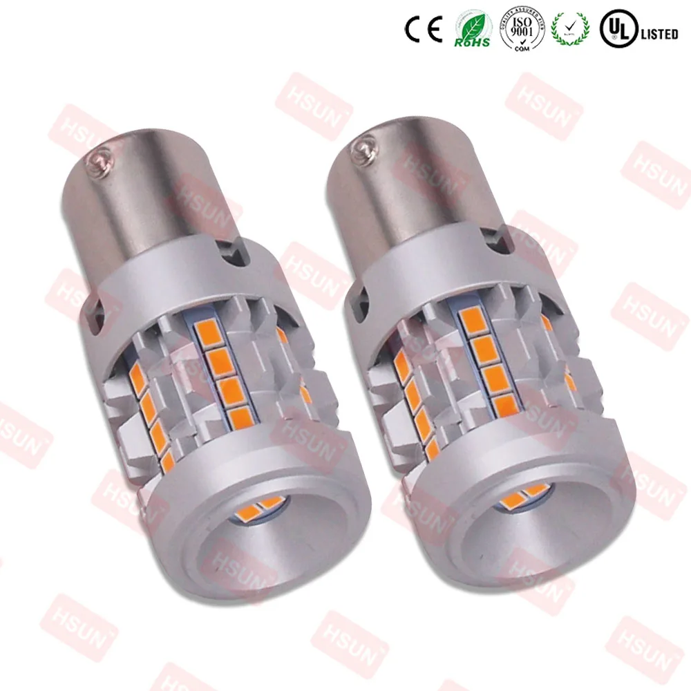 Светодиодная лампа заднего хода HSUNLAMP указатель поворота BA15S P21W 1156 LED S25 с белым задним