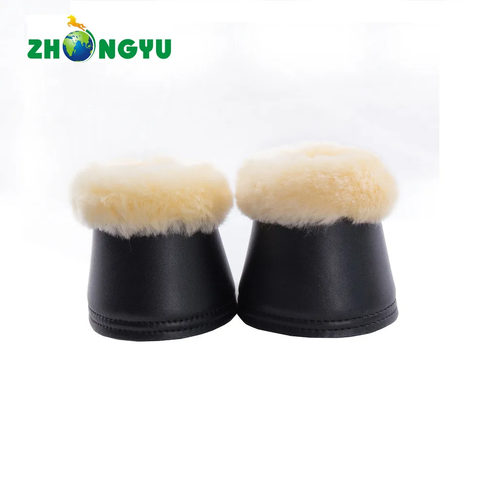 Hot Sale Rubber Bell Boots for Horses White Cheap Sheepskin Bell Boots
