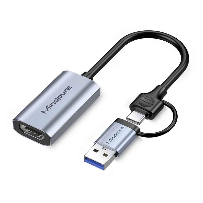 Mindpure 2 In 1 Type C USB C 3.0 To HDMI HD Audio Video Capture Card 4K For HDTV Live Broadcasting
