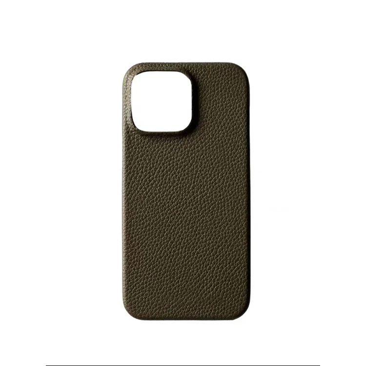 oypc-0305 Fashion Litchi Grain Leather Skin Process Cell Phone Case Holder Stick on Phone Case Back for iPhone 15 Series