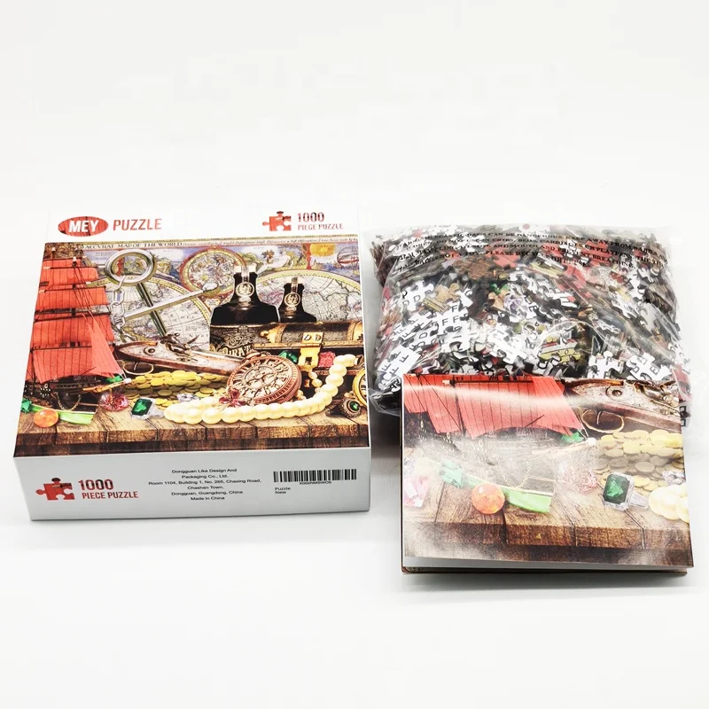 Free Samples Custom OEM Beautiful Artwork Jigsaw Puzzle 1000 piece Cardboard For Adult Puzzle