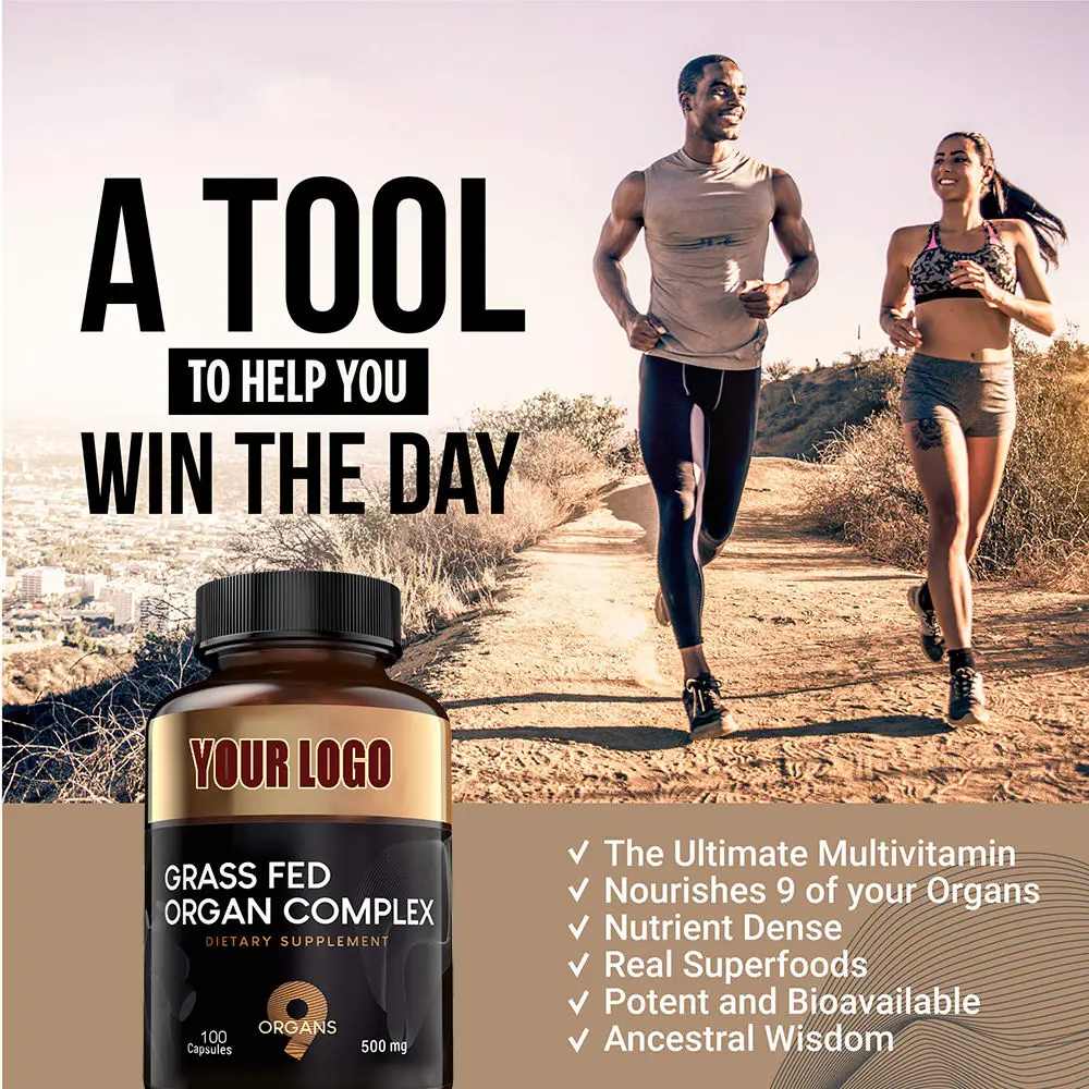 OEM Private Label Nutrient-rich Grass Fed Beef Organ Complex capsules New Zealand Grassfed Beef Organs Supplement