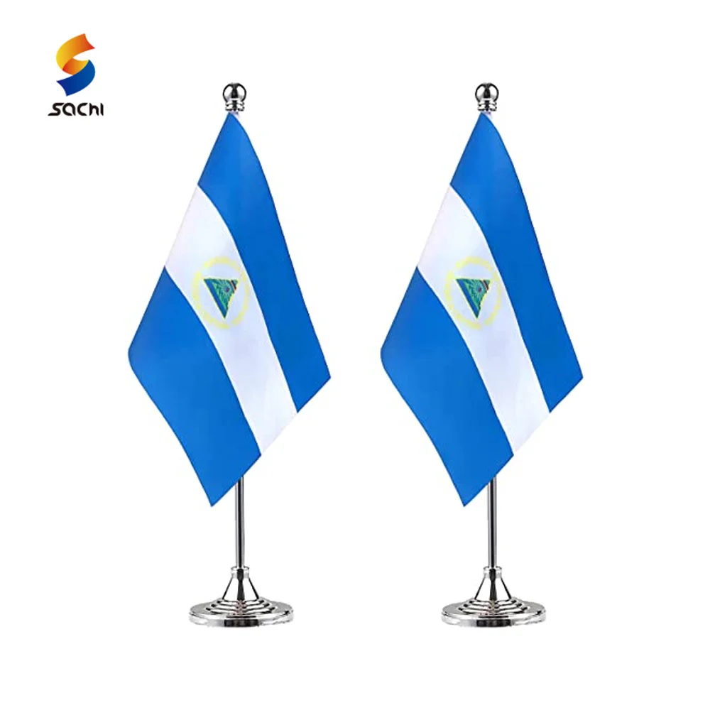 Hot Selling 100% Polyester 3*5 ft Multinational Flags Outdoor Flying Blue White Nicaragua National 5x3 Custom