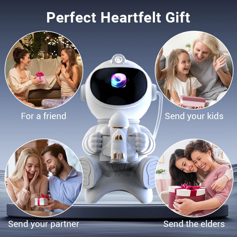 Sitting Astronaut Projector Ocean Wave Star Light galaxy projector Kid gift led Astronaut Lamp Starry Night Light with Speaker