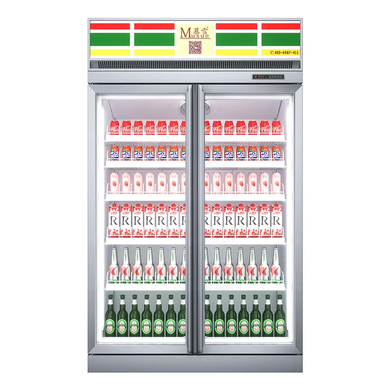 2 Glass Door Beverage Display Fridge Frost Free Glass Door Commercial Refrigerated Beverage Display