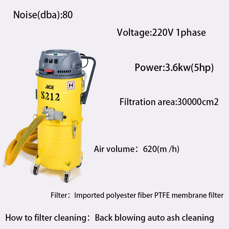 Industrial Vacuum Cleaner for Construction: Efficient Dust Collector for Optimal Grinding Performance