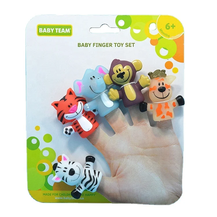 Finger Puppet Toy Wholesale Eco Friendly 5 Pack Mini Forest Animals Children Finger Puppet Bath Doll Toy for Kids