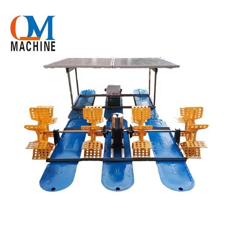 solar aerator 1.5hp 4wheels paddle wheel aerator ss304 frame best sale india