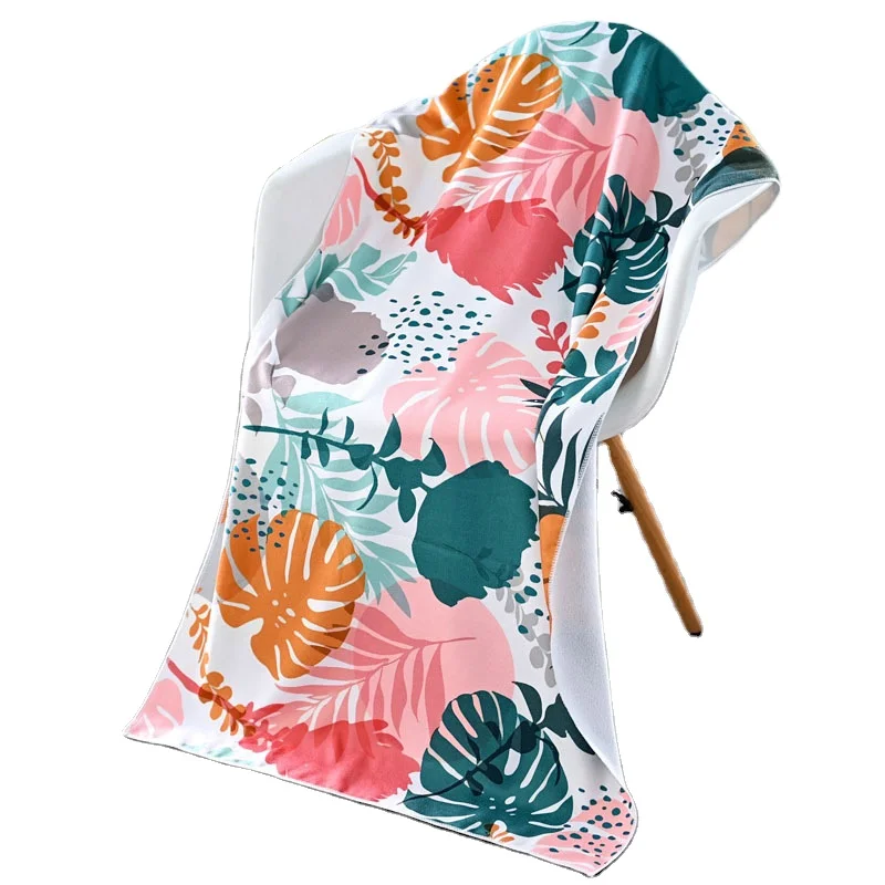 Custom Soft Microfiber Sublimated Digital Beach Towel Printed Logo Sport Bath Towel Colorful Personalized Beach Towel