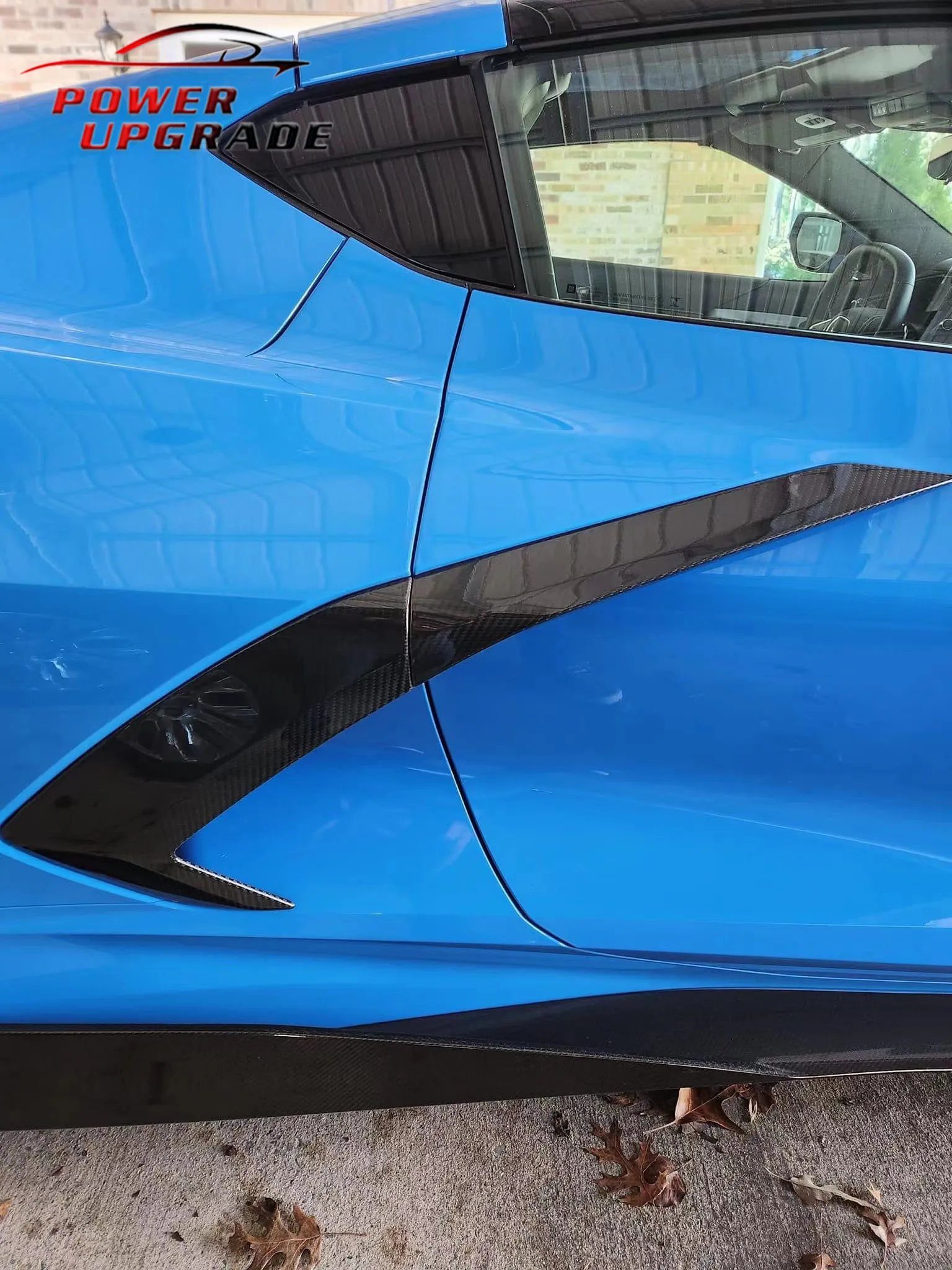 Power upgrade Style C8 Carbon fiber Side Door Fender Vent Trim Door Canards For Chevrolet Corvette C8