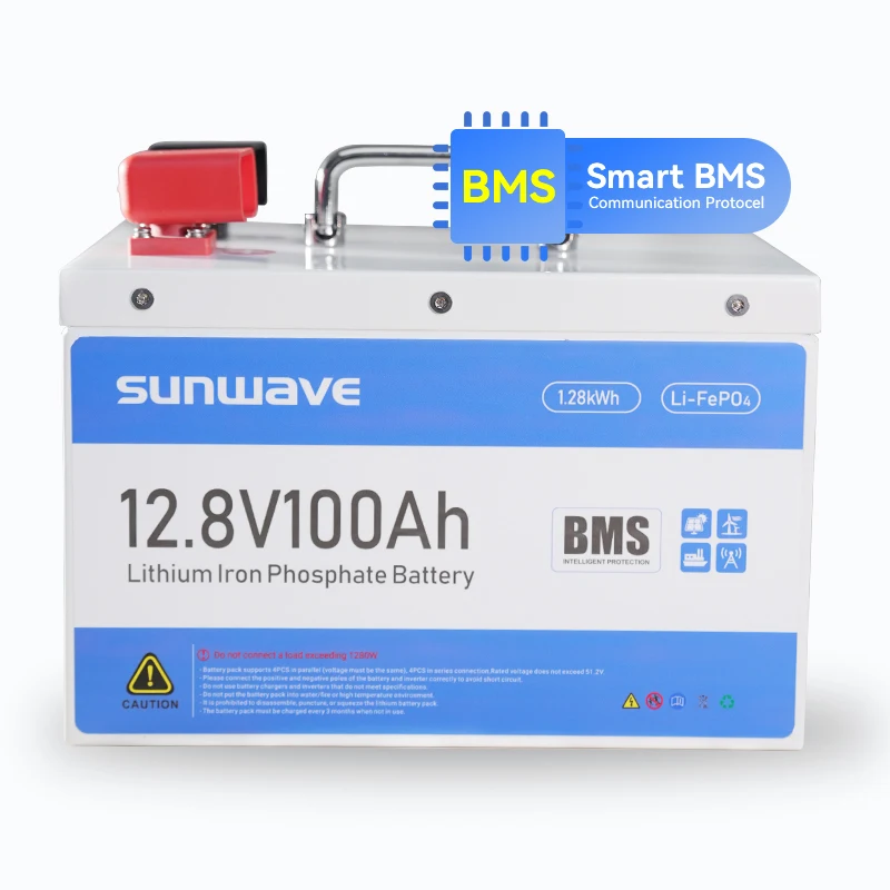 Sunwave новый железный корпус небольшого размера 12 В 24 100 А/ч 200 300 литиевая батарея Lifepo4 для питания аккумулятора с умным БМП