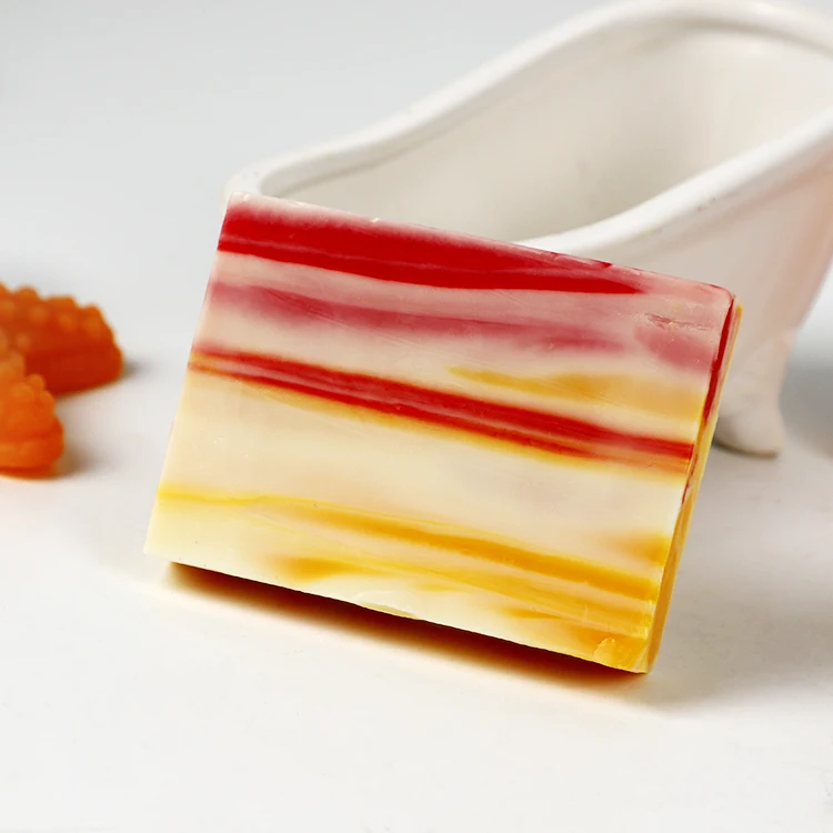 Custom Natural Cleansing Moisturizing Essential Oil Soap Rectangle Soap Bar Marble Line Handmade Soap for Bath and Wash Hand