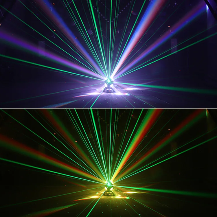 Concert effect rgbw scanner light Dj Strobe stage Light 3 heads rotating moving head laser projector