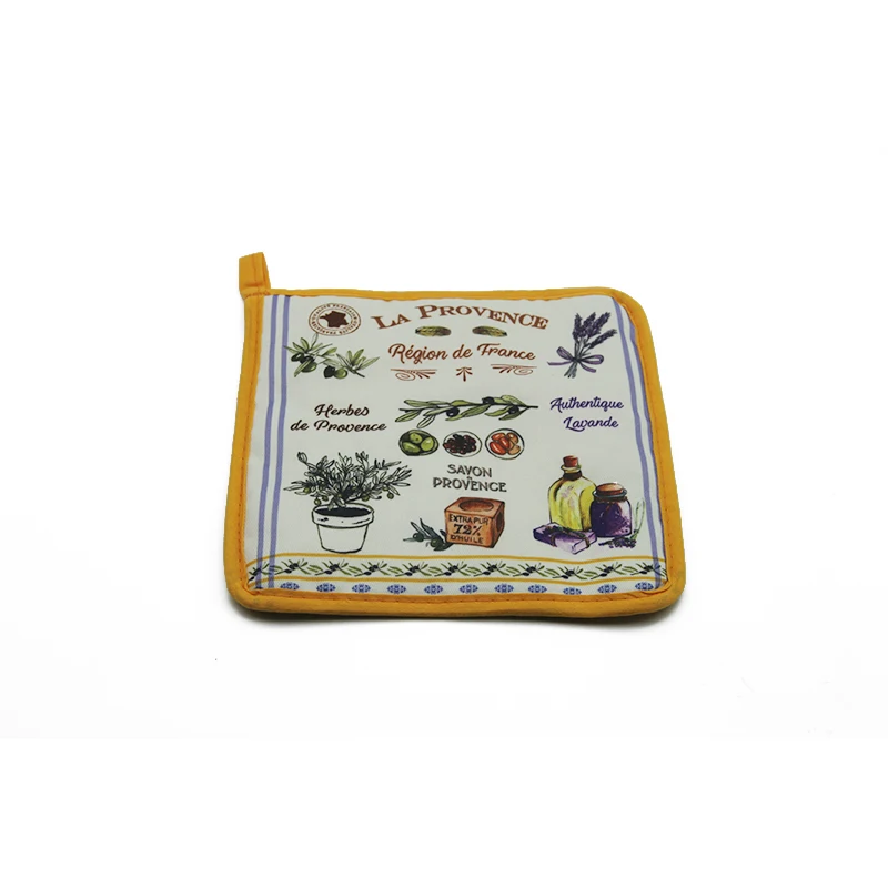  Wholesale 100% cotton printing heat resistant oven mitts and pot
