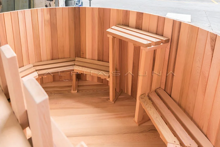 Wooden Luxury Bath Tub SPA 2 Cedar Wood Hot Tub With Wood Burning Stove