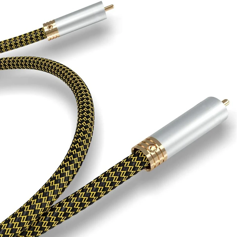 Noble high-end quality rca cable 1 Pair A10 RCA Cable Audiophile RCA Audio Interconnect HiFi Audio Cable 6N OFC Copper