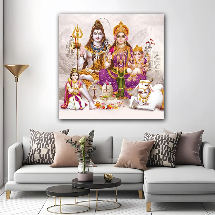 Оптовая продажа Индийский Бог храм слон религия Картина на холсте настенные картины украшение для
