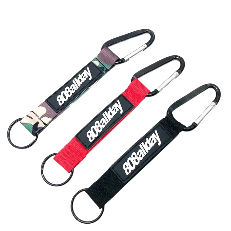 YYX High Quality Aluminium Alloy Carabiner Keychains Custom Short Lanyard Keychain