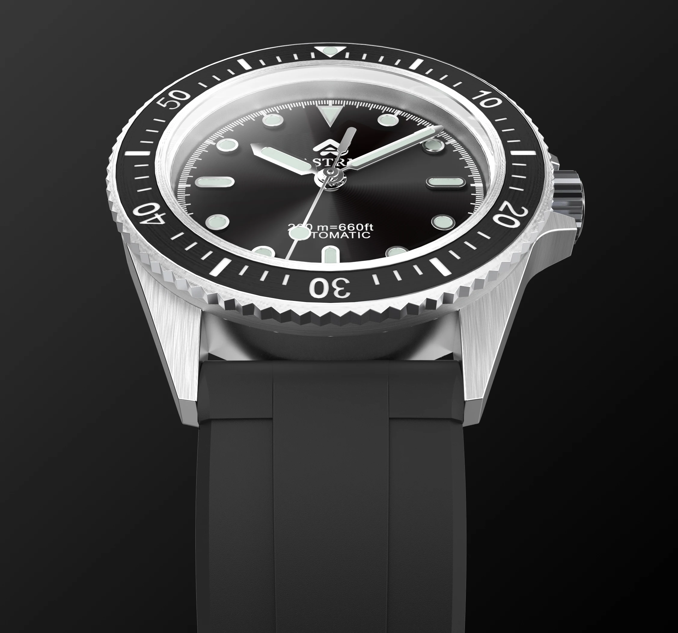 ASTRM Brand NH35 High Quality Strong Luminous Fashion Luxury Silicone Strap 20ATM Waterproof Men Automatic Watch