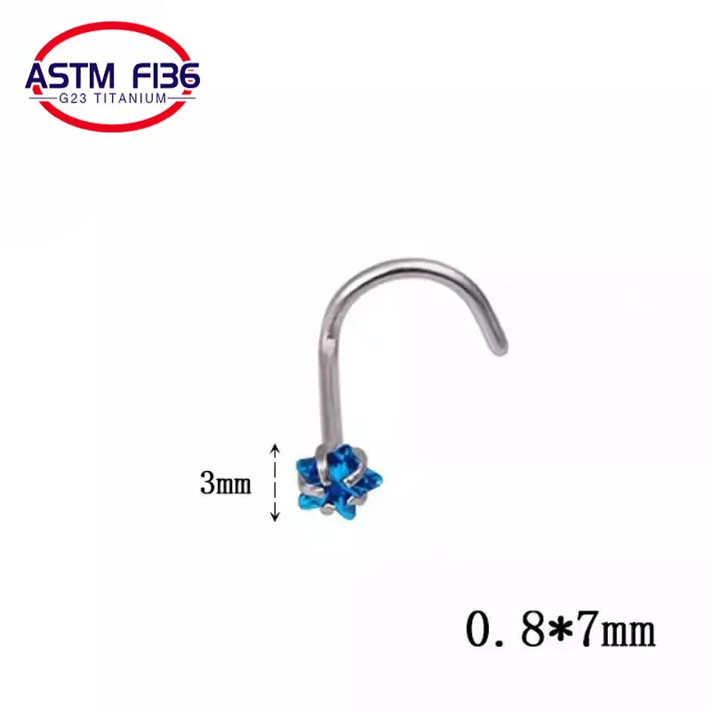 Sexy Nose Ring G23 Titanium and Colorful Gemstones Stud Earring nipple labret nail Rings piercing jewelry