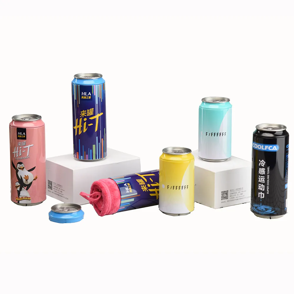 Empty custom logo metal beer can cover underwear storage case sock T-shirt canister beer can for gift