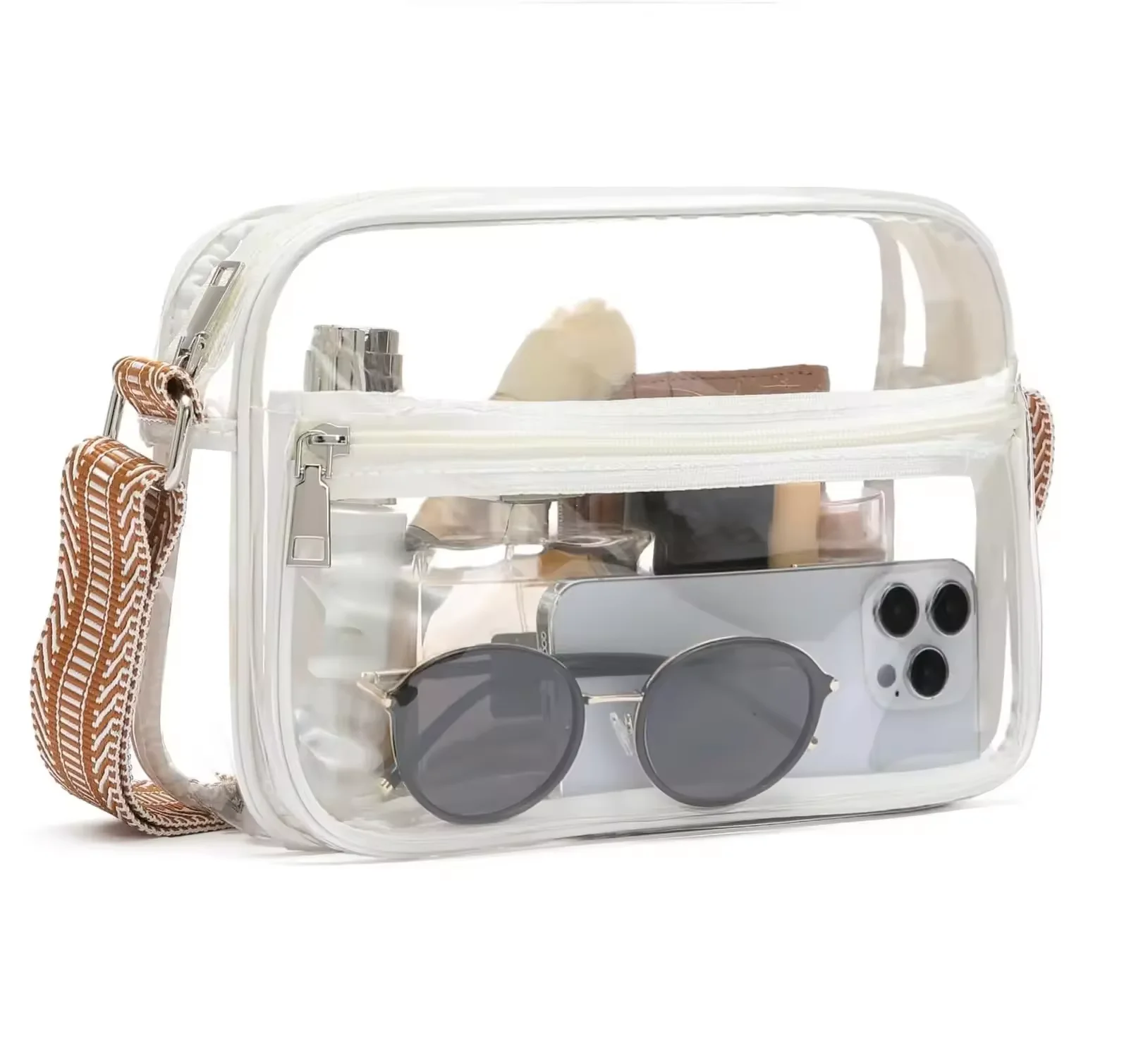 High quality Clear TPU Messenger bag factory custom Stadium Concert Approved Phone Wallet sling bag For Women