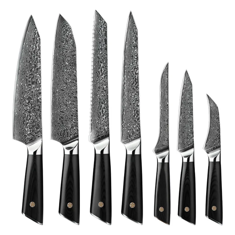 Damasco Japanese Vg10 Kitchen Knife For Peeling Cutting And Slicing Aus10 Aus8 14c28n 10cr15comov Damask Chef Knife Set